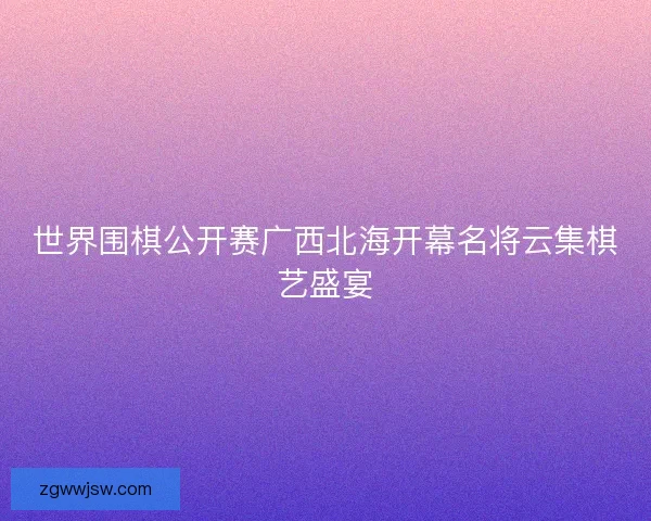 世界围棋公开赛广西北海开幕名将云集棋艺盛宴