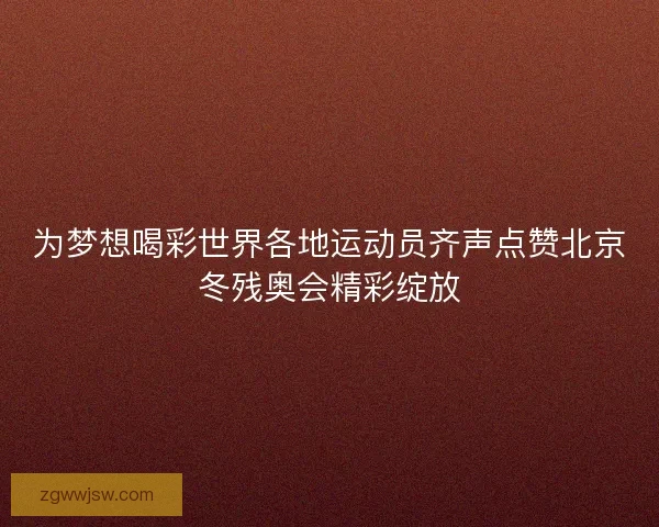 为梦想喝彩世界各地运动员齐声点赞北京冬残奥会精彩绽放