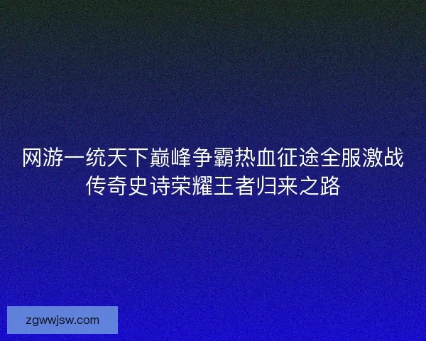 网游一统天下巅峰争霸热血征途全服激战传奇史诗荣耀王者归来之路